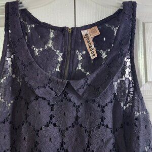 Eyeshadow Lace Detail Peplum Top Size M